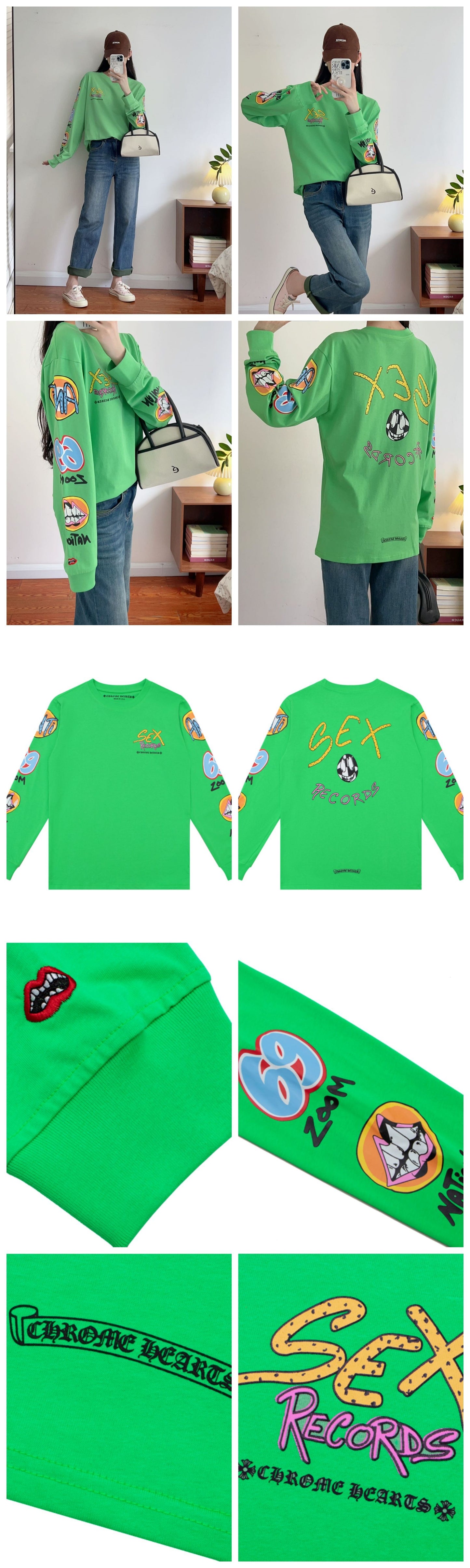 Chrome Heart High Quality Cotton Men's and Women's Long Sleeve T-shirt