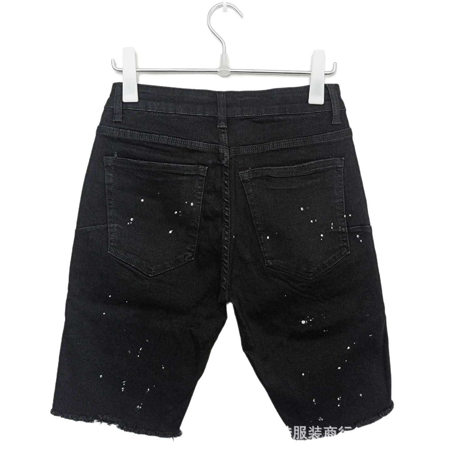 Purple Jeans Men's Ripped Denim Shorts Five-Point Pants