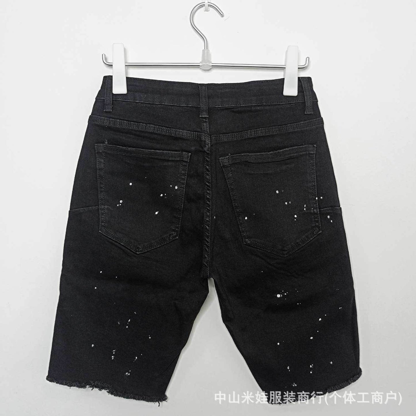 Purple Jeans Men's Ripped Denim Shorts Five-Point Pants