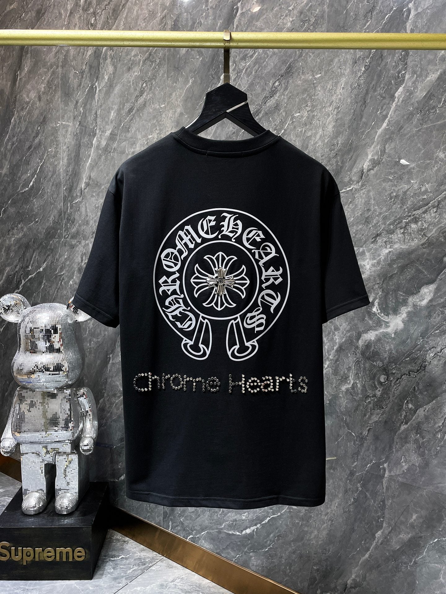 Chrome Hearts High Quality Horseshoe Sanskrit Crew Neck T-shirt Short Sleeves