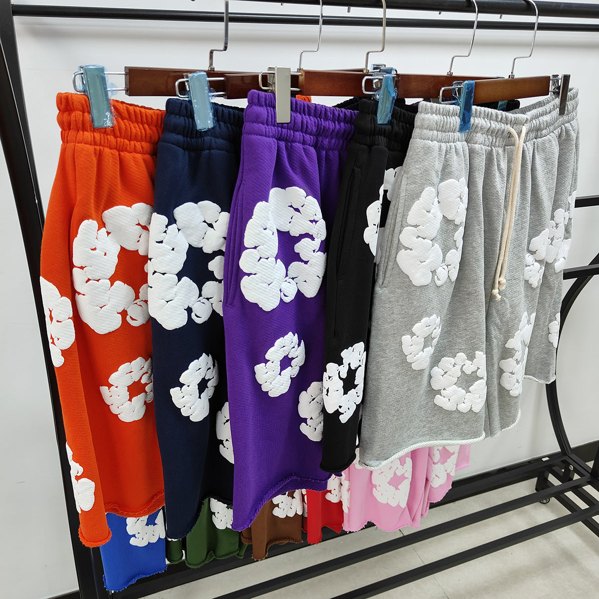 Top Quality 1:1 Denim Puffy Printed Tears Shorts