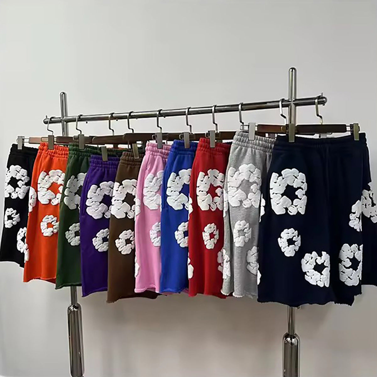 Top Quality 1:1 Denim Puffy Printed Tears Shorts