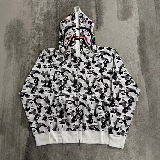 bape gray and white hoodies 100% cotton men hoodies