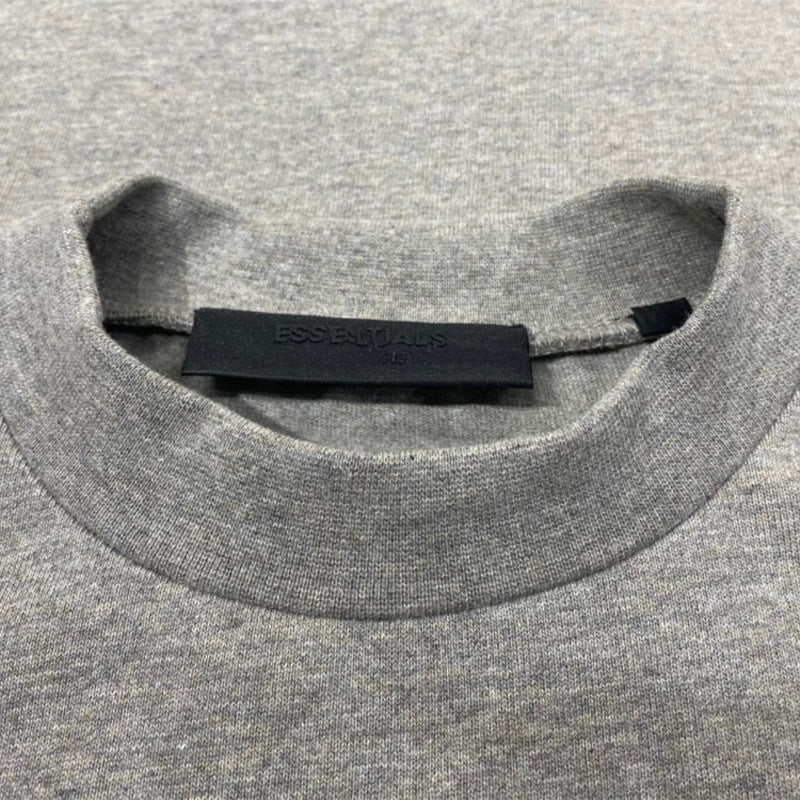 ESS **Half Arc 24ss Spring Silicone Letter 380gsm Heavy Crew Neck 100% Cotton Short Sleeve T-shirt