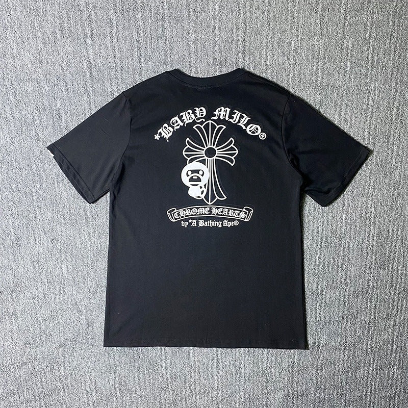 BAPE Short Sleeve T-shirt Cross Little Monkey