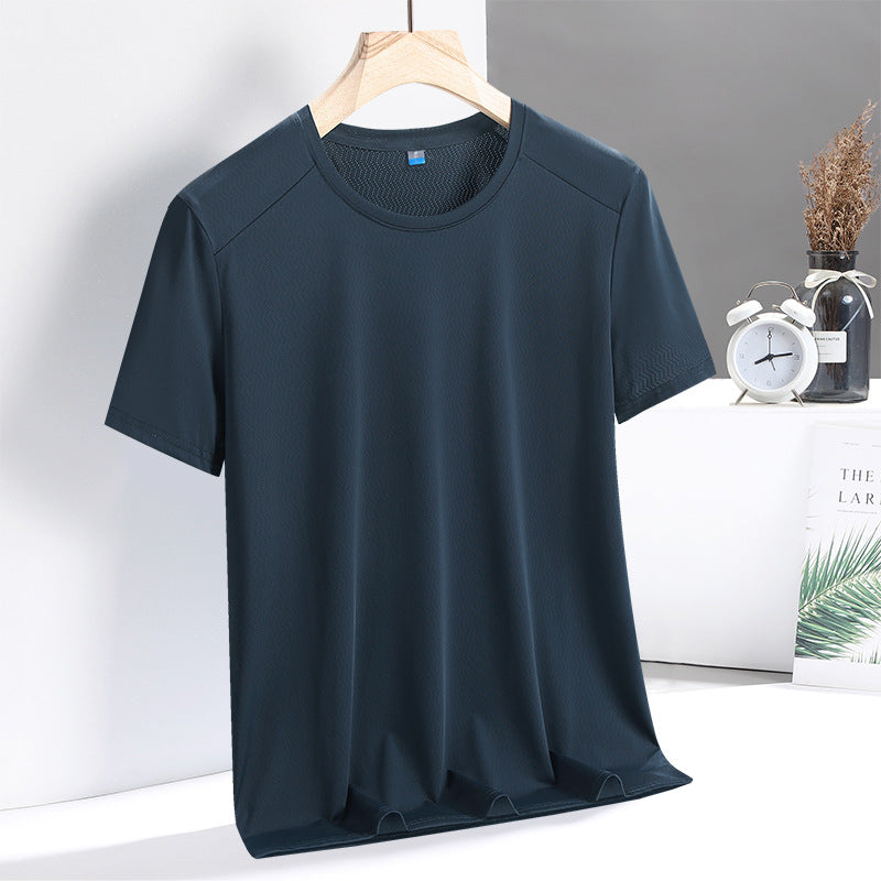 Neck Quick-Drying T-shirt Men's and Women's Workout Short Sleeve