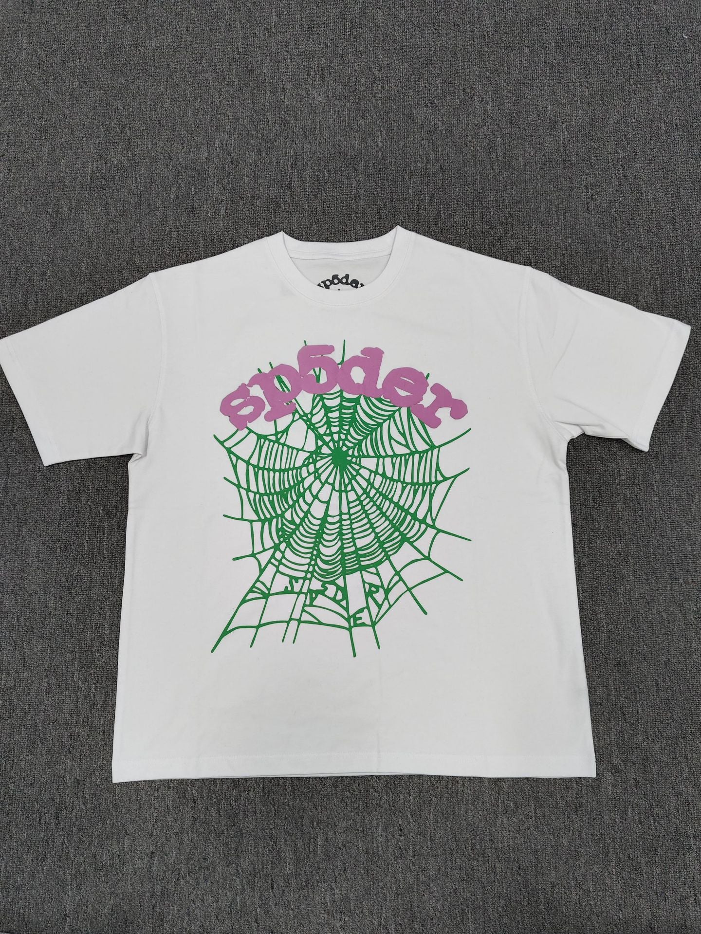 SP4001 sp5der T-shirt Letter Spider Web Short Sleeve Men's T-shirt