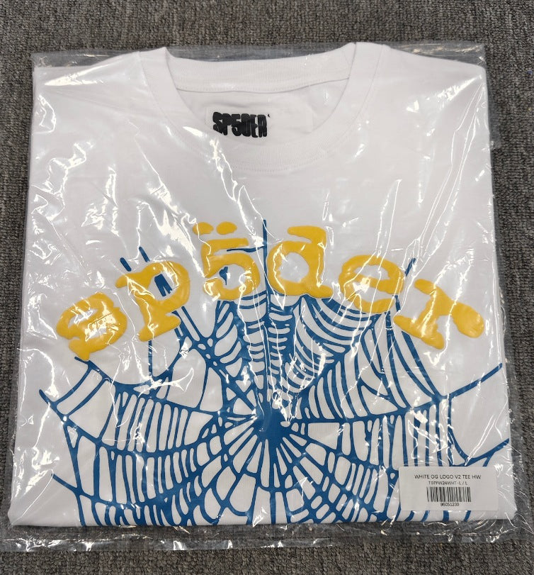 SP4001 sp5der T-shirt Letter Spider Web Short Sleeve Men's T-shirt