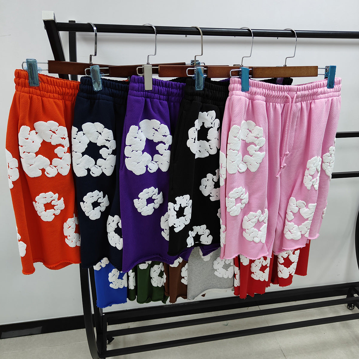 Top Quality 1:1 Denim Puffy Printed Tears Shorts