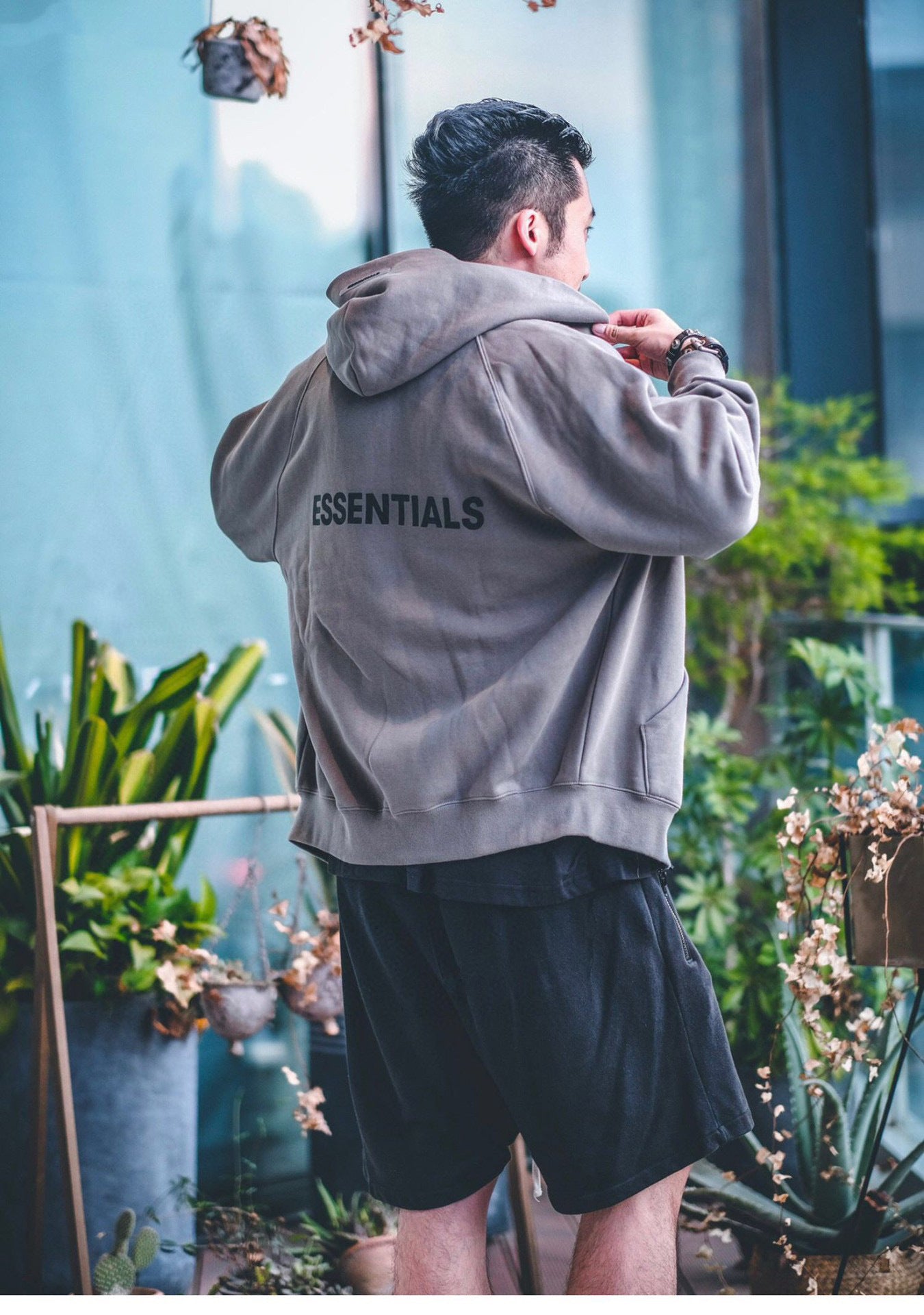 ESS Silicone Letter Zipper Fleece-lined100% Cotton Hooded Sweater