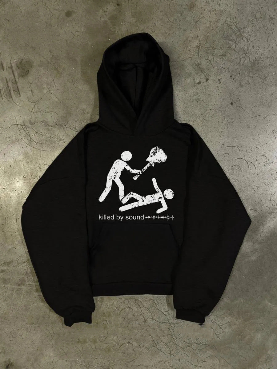 Y2K Cyber Streetwear Full Zip Hoodie 100% Pure Cotton Loose Fit Zip Up Hooded