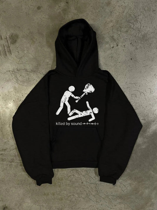 Y2K Cyber Streetwear Full Zip Hoodie 100% Pure Cotton Loose Fit Zip Up Hooded