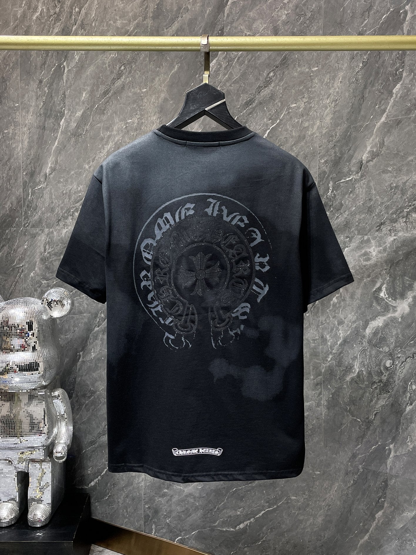 Chrome Hearts T-shirt Horseshoe Sanskrit Cross round Neck Short Sleeve