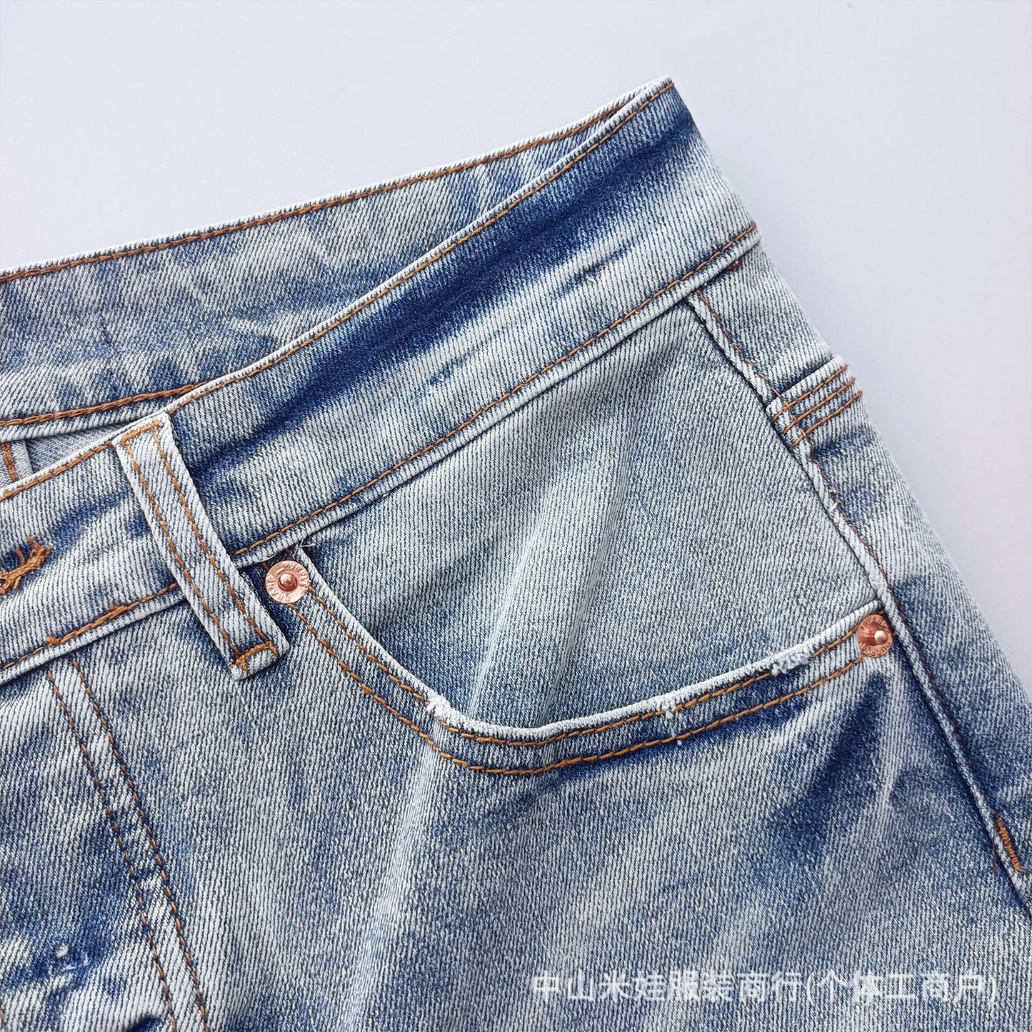 PP6606 PURPLE Jeans American Hip-Hop Ripped PB Ink Splash Jeans