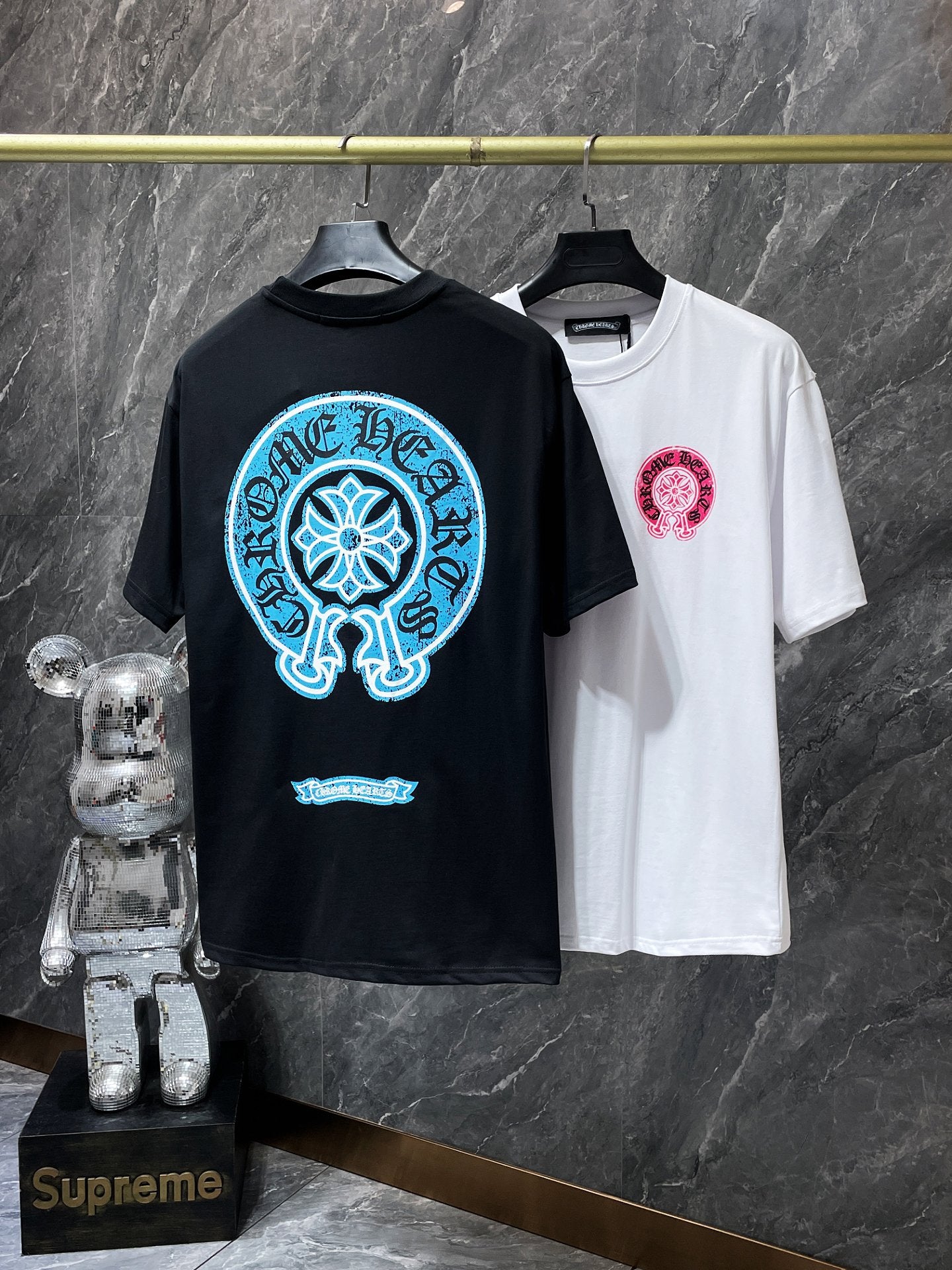 Ch6001 Chrome Hearts High Quality Horseshoe Crew Neck T-shirt Short Sleeves