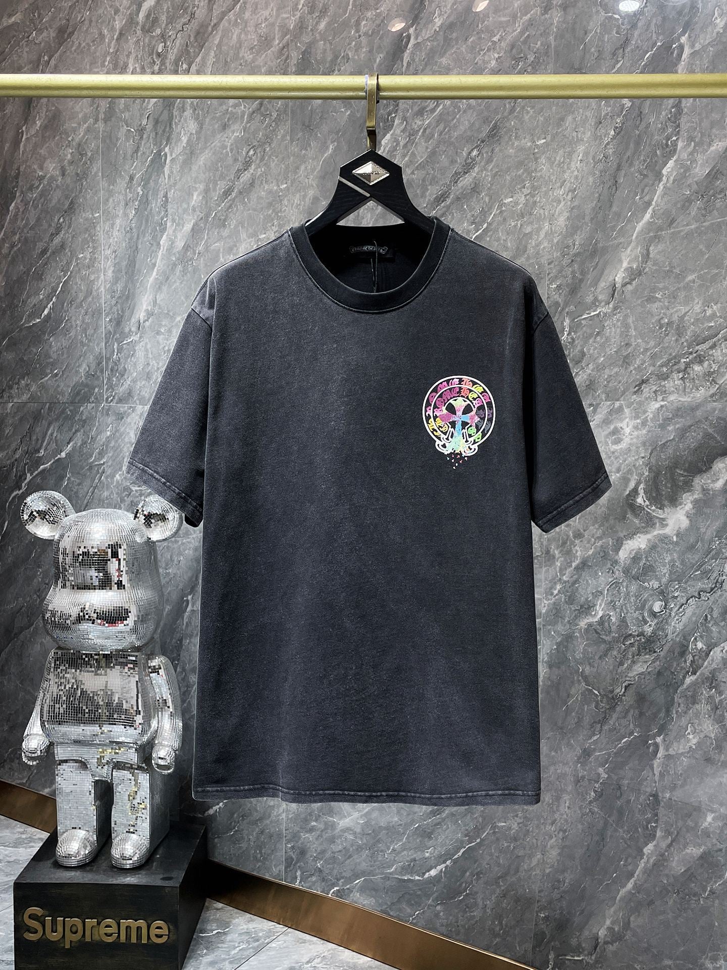 Ch6001 Chrome Hearts High Quality Horseshoe Crew Neck T-shirt Short Sleeves