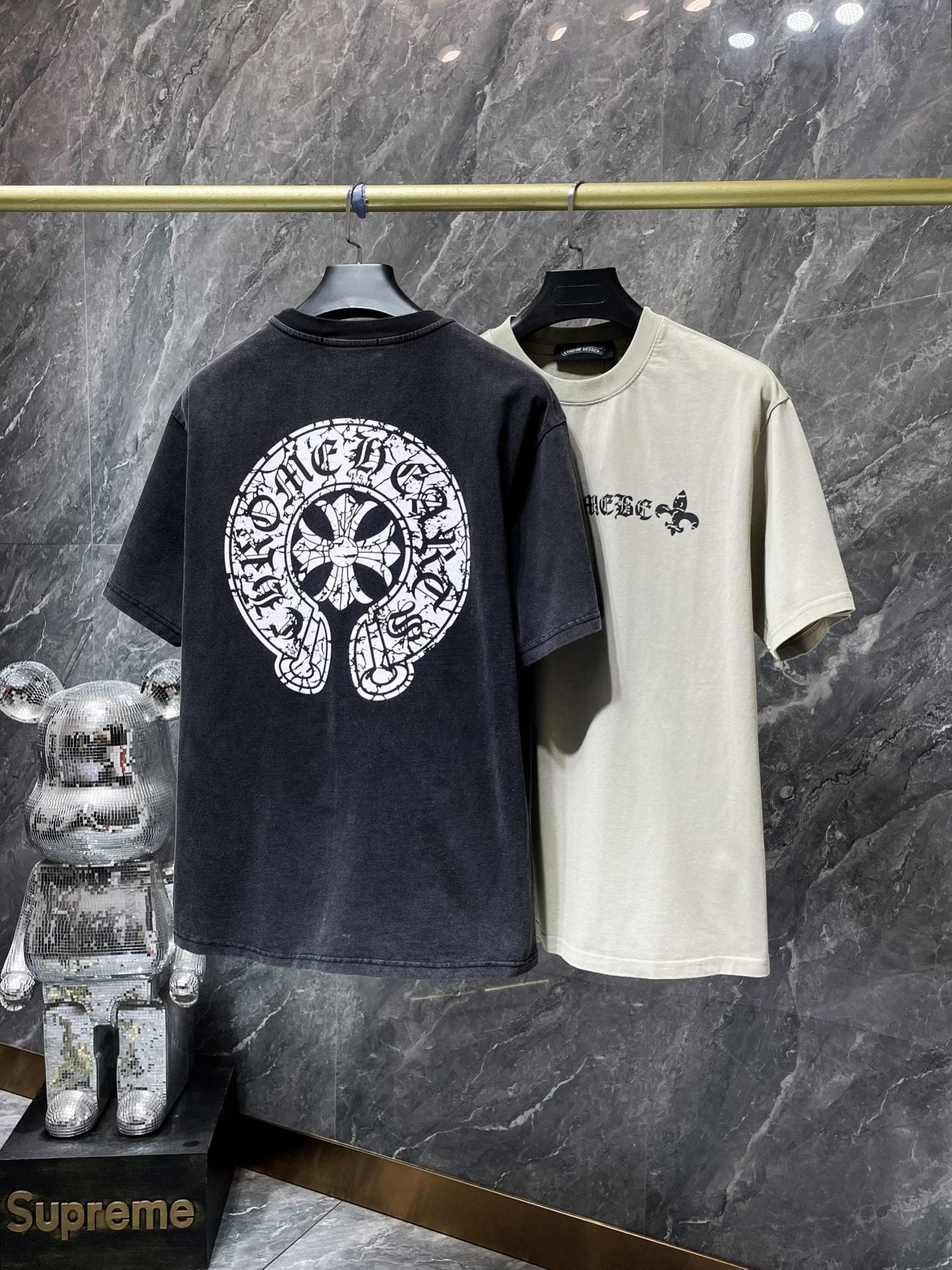 Chrome Hearts High Quality Horseshoe Sanskrit Crew Neck T-shirt Short Sleeves