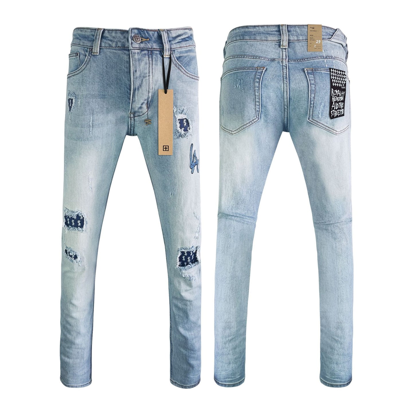 Ksubi001 Jeans Straight Ripped Stretch American High Street Casual Men's Jeans