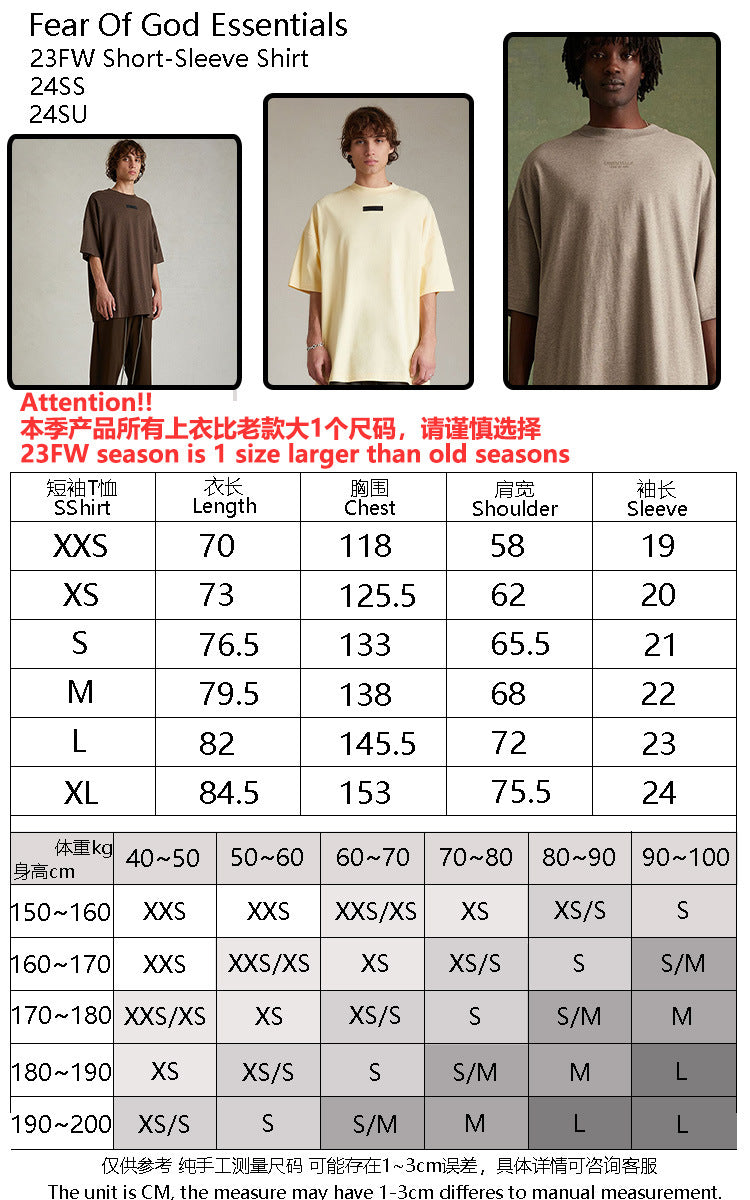 2025ss Short Sleeve T-shirt Hot Printed Pattern Essentials Fashion Brand T-shirt Shirt