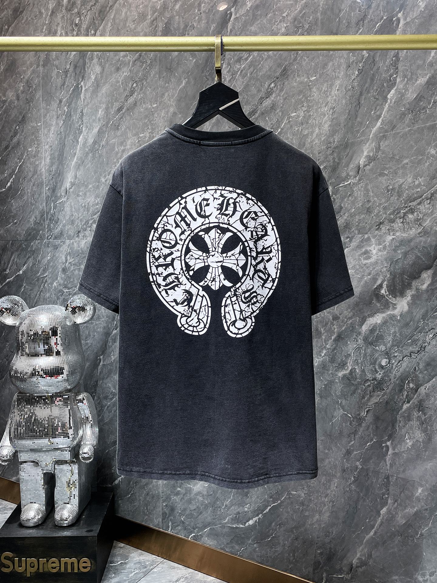 Ch6001 Chrome Hearts High Quality Horseshoe Crew Neck T-shirt Short Sleeves