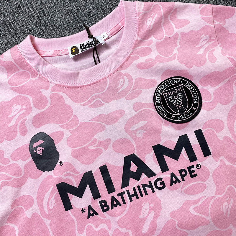 BAPE Sports Short-Sleeved T-shirt Ape Joint Name Miami Miami