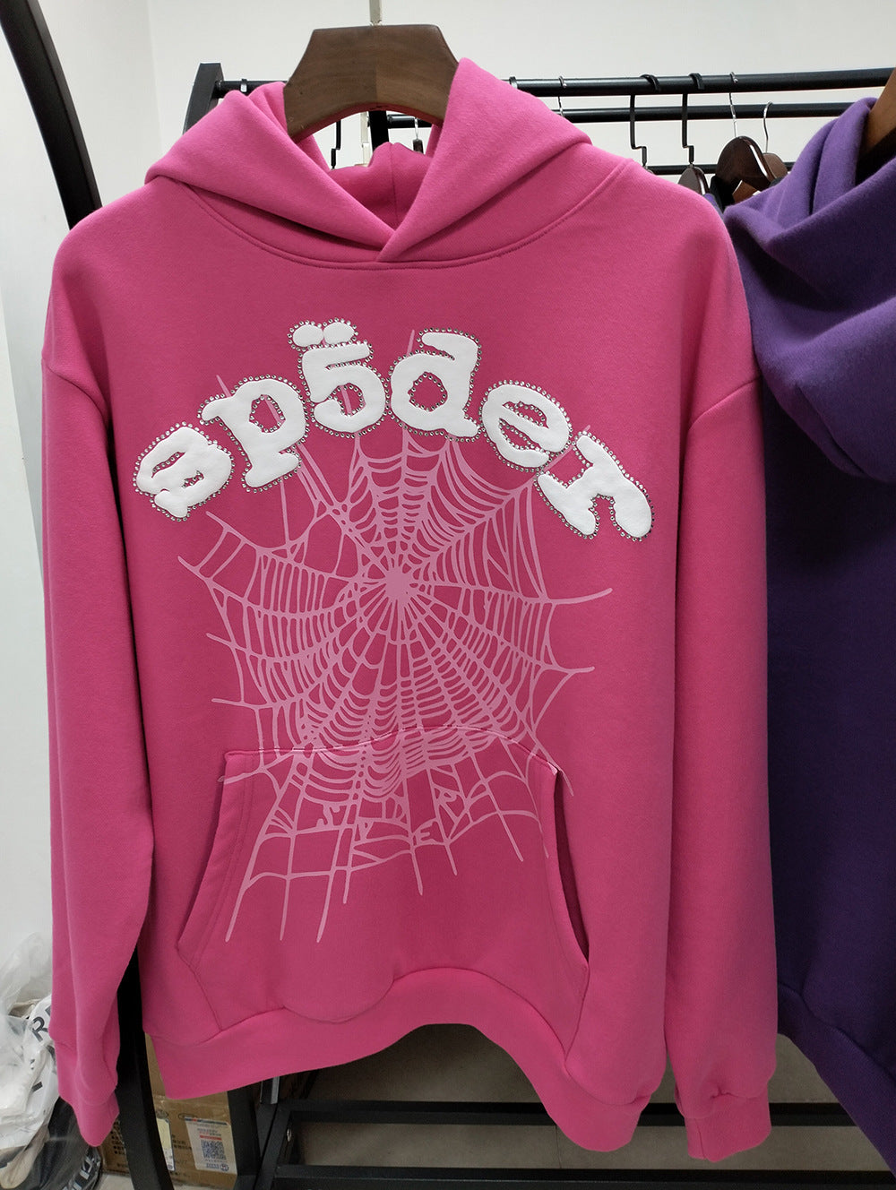 part2- 430gsm Sp5der Hoodies 100% Cotton Hoodie for men and women