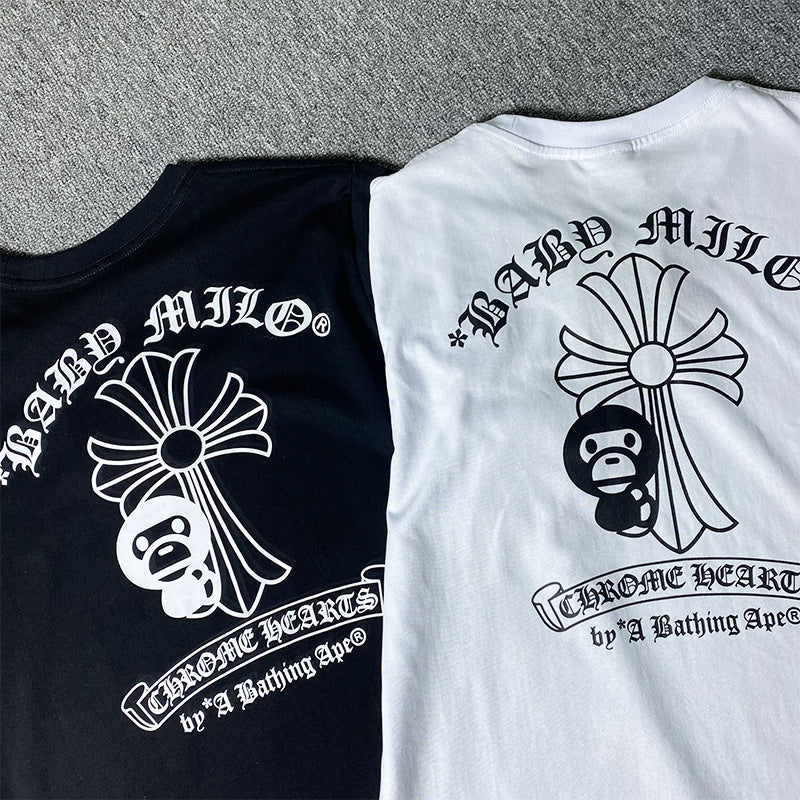 BAPE Short Sleeve T-shirt Cross Little Monkey
