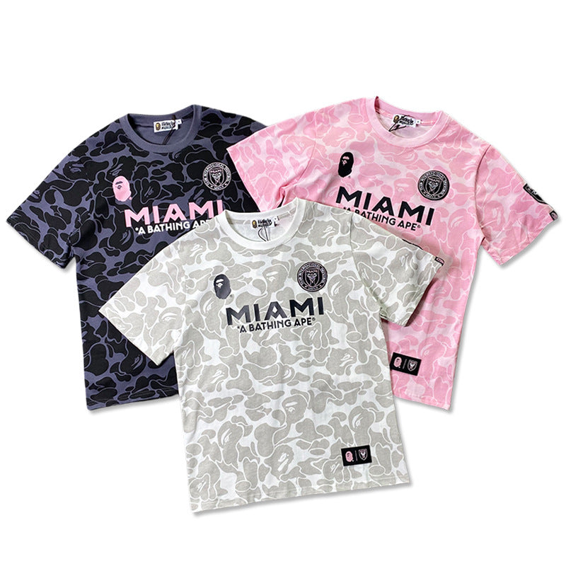 BAPE Sports Short-Sleeved T-shirt Ape Joint Name Miami Miami
