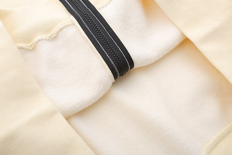 ESS Silicone Letter Zipper Fleece-lined100% Cotton Hooded Sweater