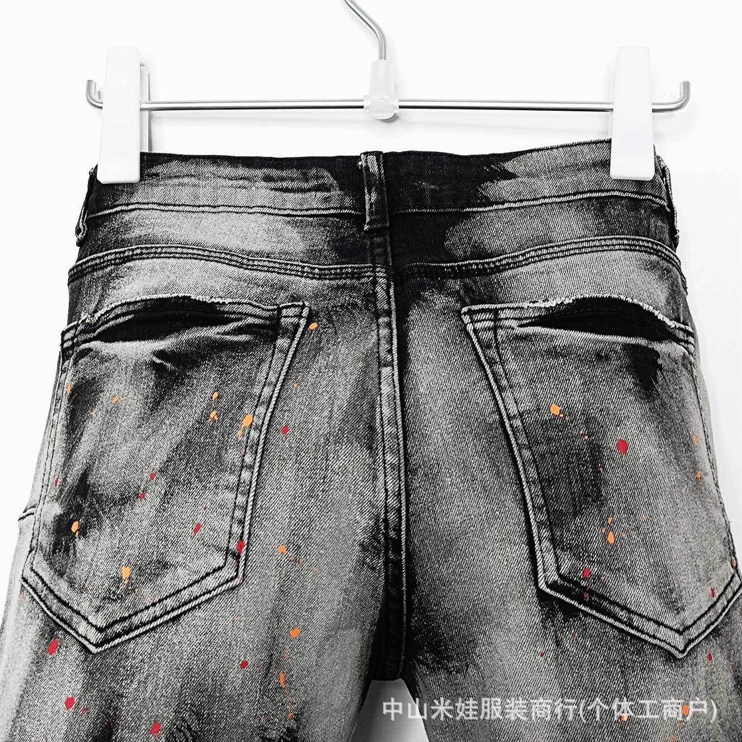 Purple Jeans Splatter Ink Black Jeans