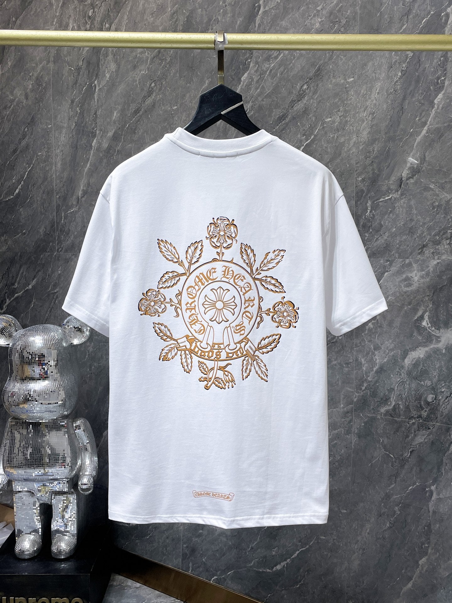 Chrome Hearts T-shirt Horseshoe Sanskrit Cross round Neck Short Sleeve