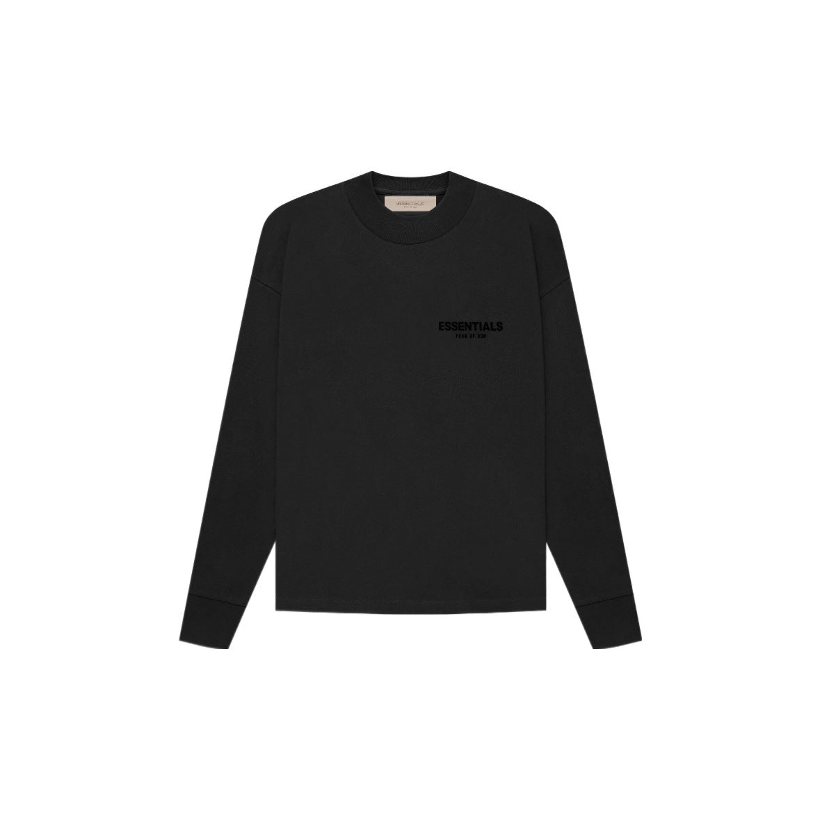 Top Ess** Flocking Letter Crew Neck 100% Cotton Long Sleeve T-shirt Fog Men and Women