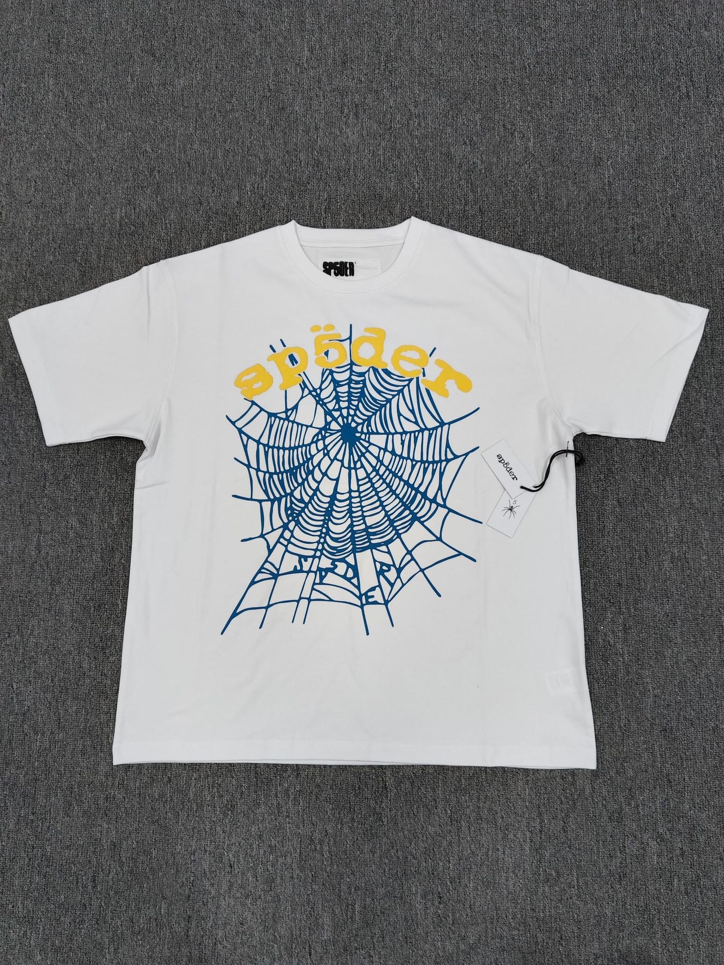 SP4001 sp5der T-shirt Letter Spider Web Short Sleeve Men's T-shirt