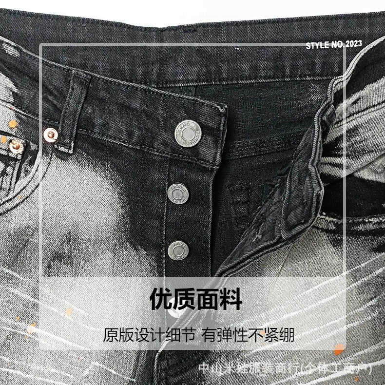 Purple Jeans Splatter Ink Black Jeans