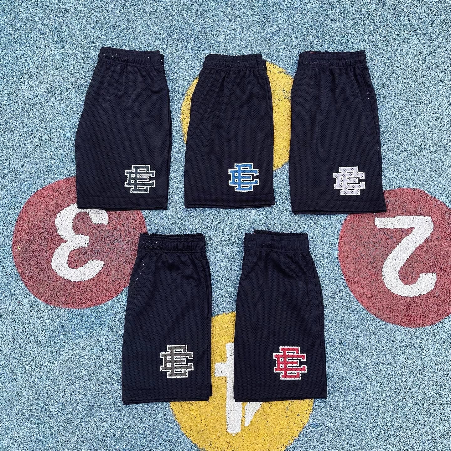 Eric Emanuel Shorts Sports Quick-Dry Pants Fitness Men Loose Fit Basketball Shorts Mesh Breathable Four-Quarter Shorts