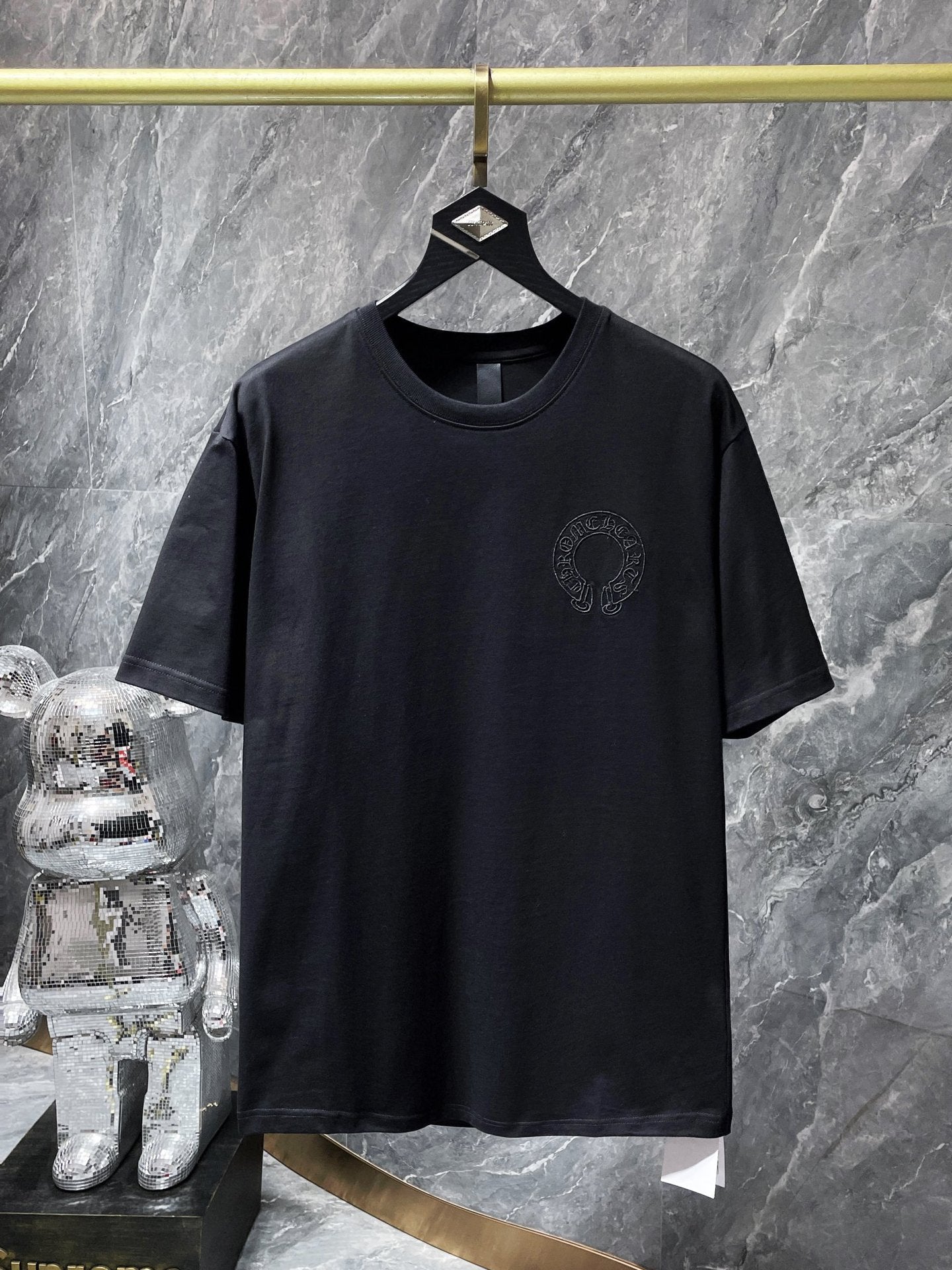 Chrome Hearts Embroidery Hollow Cross Double Yarn Short Sleeve T-shirt