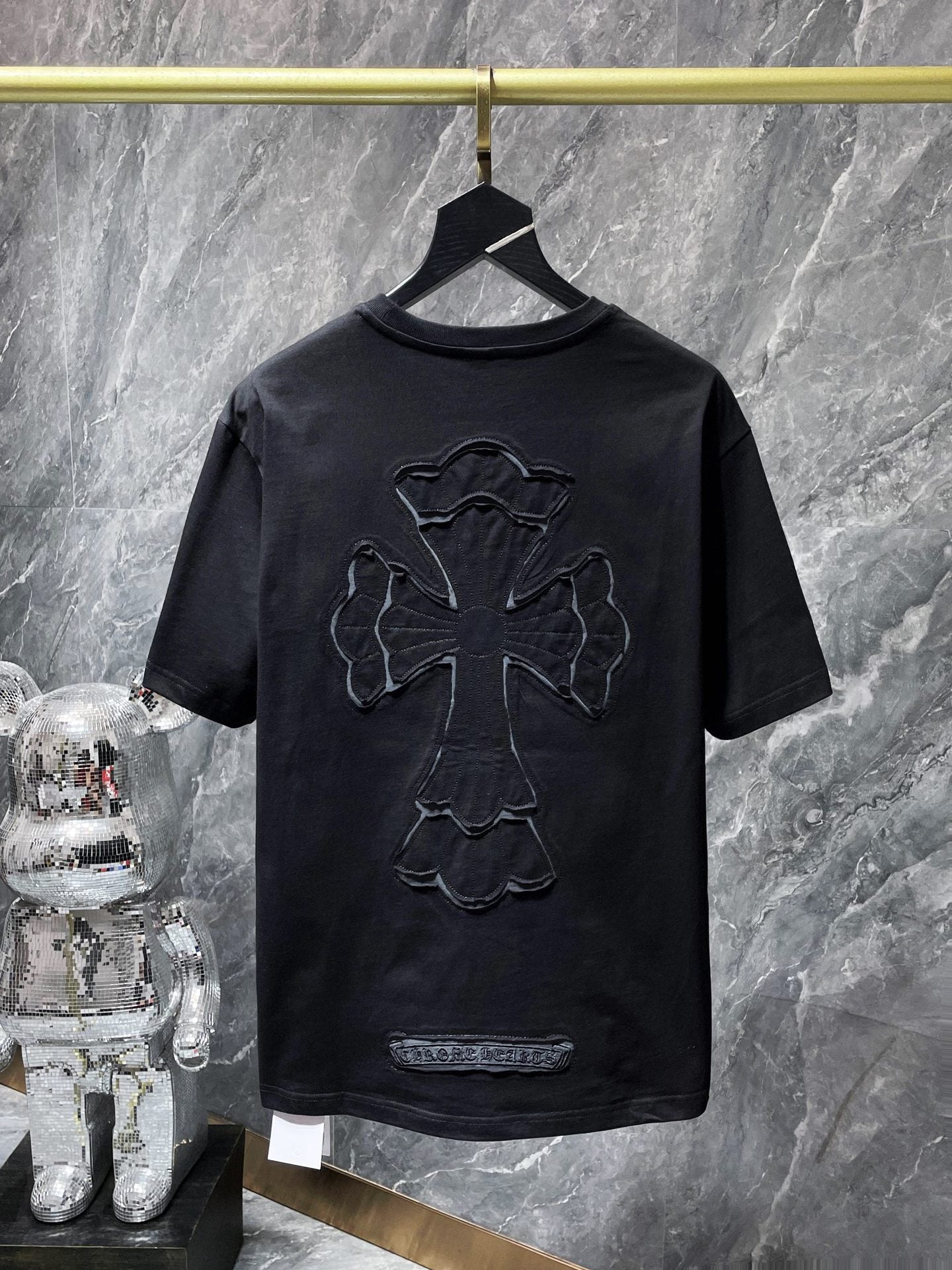 Chrome Hearts Embroidery Hollow Cross Double Yarn Short Sleeve T-shirt