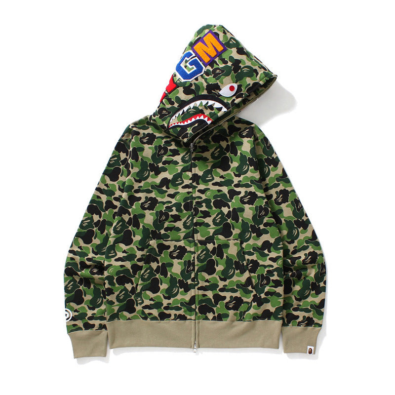 Bape Shark Head Classic Men's Sweatshirt Casual Loose Hooded Top Women's Jacket