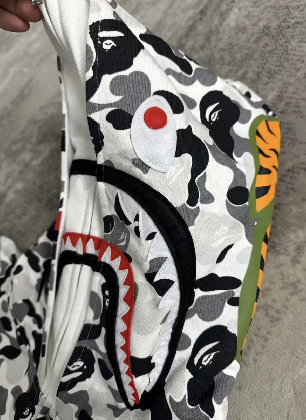 bape gray and white hoodies 100% cotton men hoodies