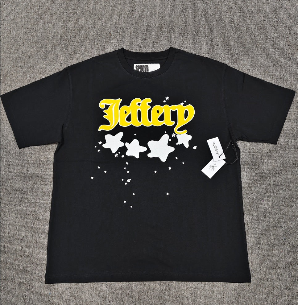 SP4001 sp5der T-shirt Letter Spider Web Short Sleeve Men's T-shirt