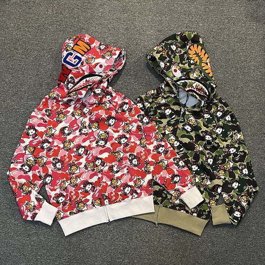 bape original 100% cotton hoodies for women and men
