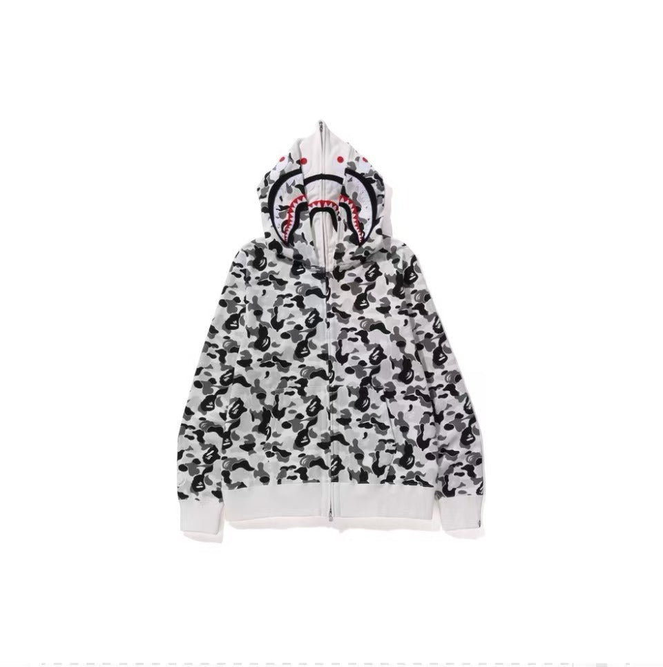 bape gray and white hoodies 100% cotton men hoodies