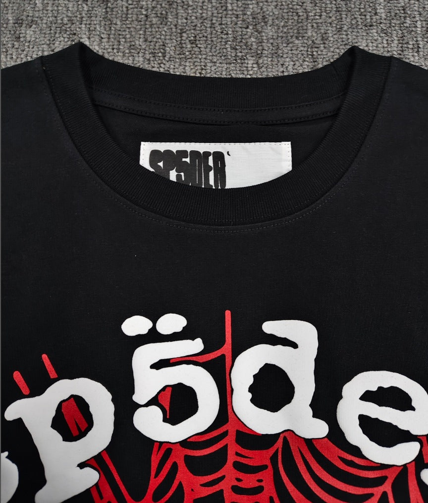 SP4001 sp5der T-shirt Letter Spider Web Short Sleeve Men's T-shirt