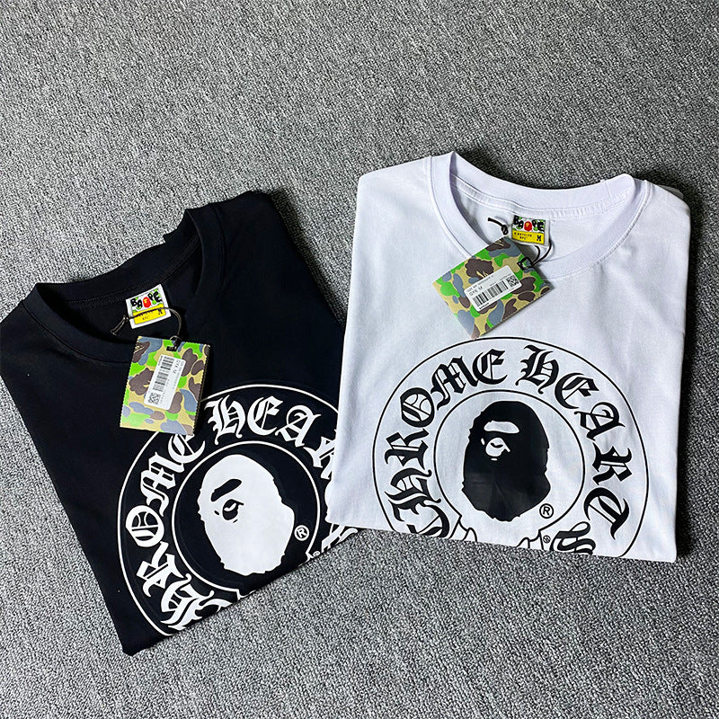 BAPE Short Sleeve T-shirt Cross Little Monkey