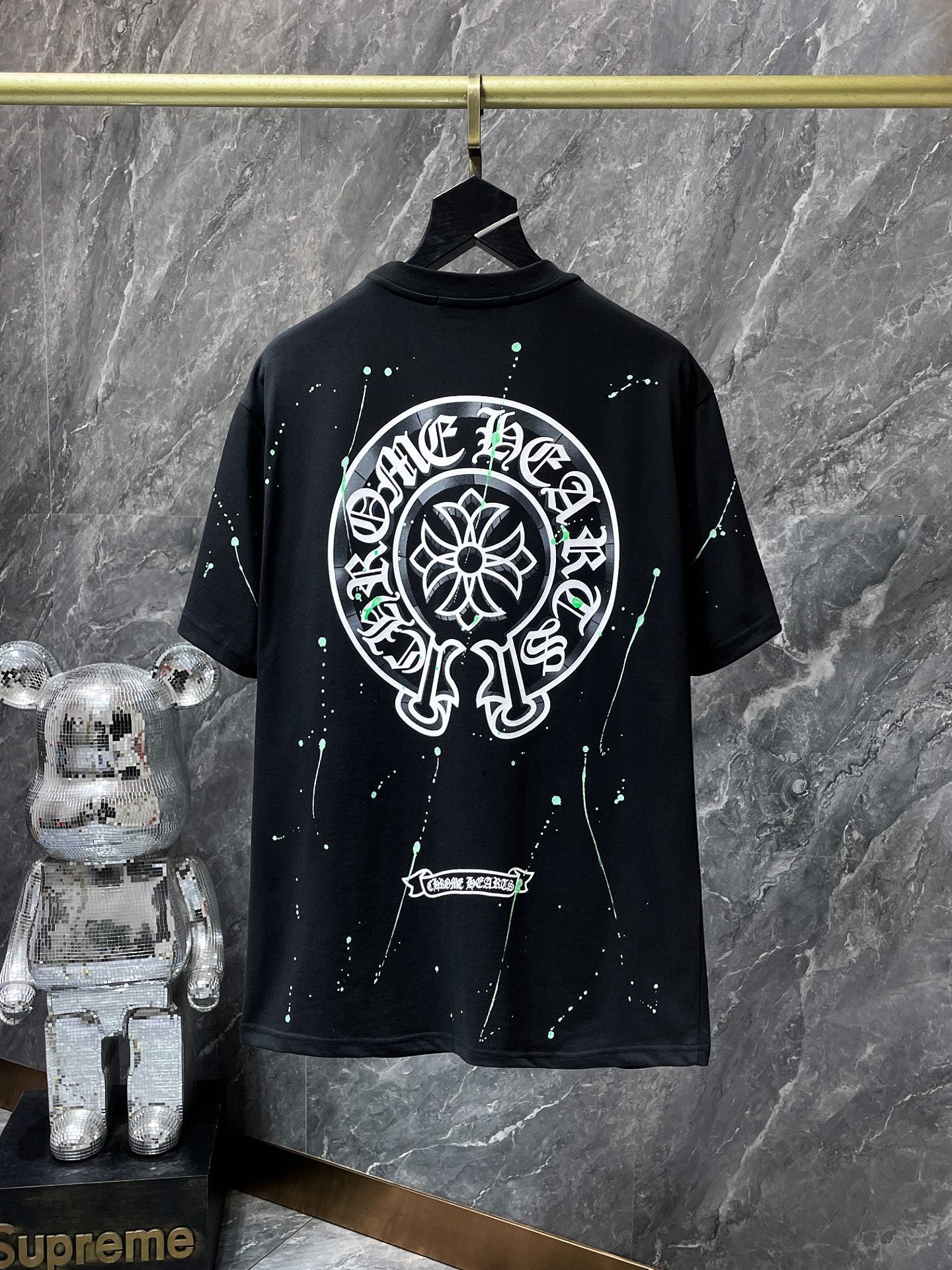 Chrome Hearts High Quality Horseshoe Sanskrit Crew Neck T-shirt Short Sleeves