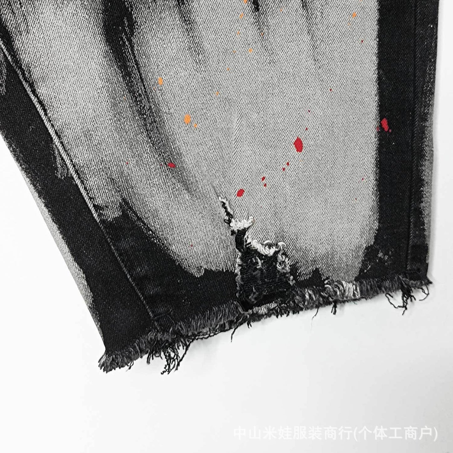 Purple Jeans Splatter Ink Black Jeans