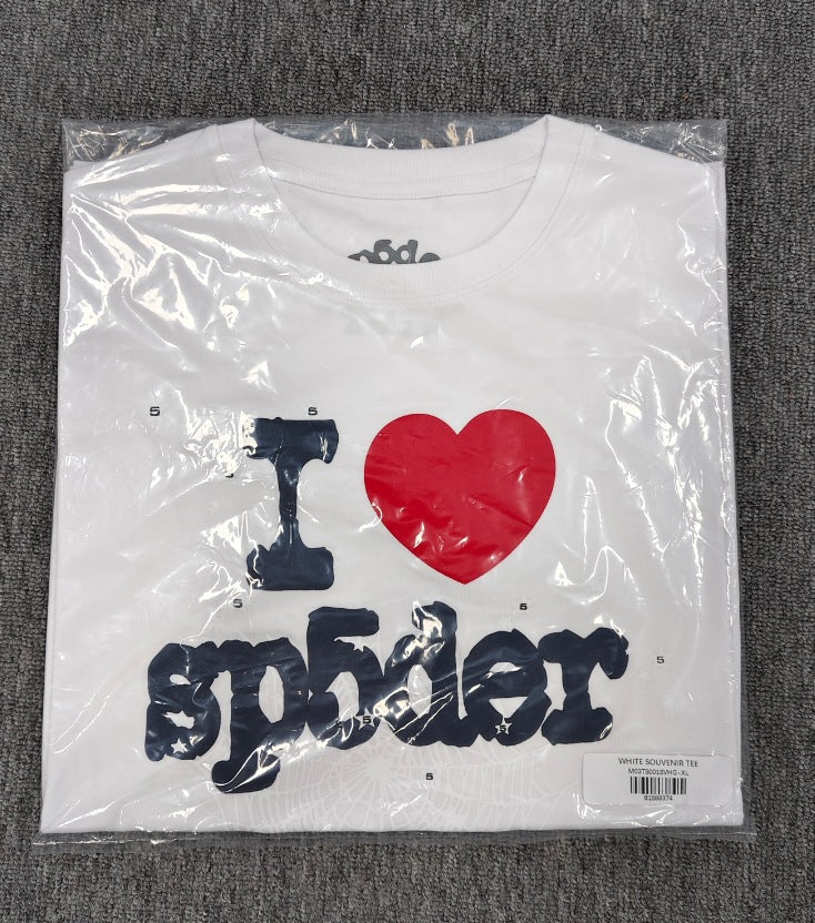 SP4001 sp5der T-shirt Letter Spider Web Short Sleeve Men's T-shirt