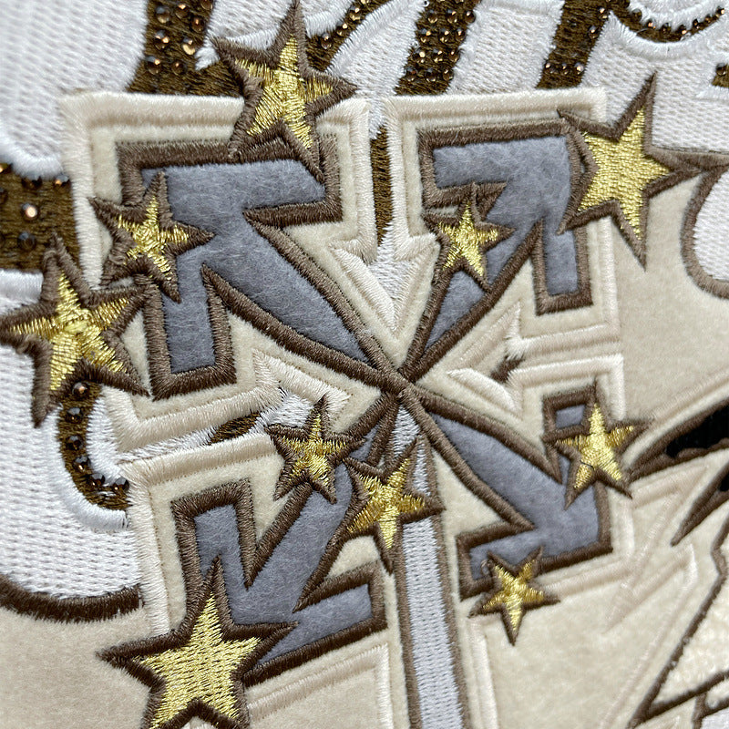 Off-White Patchwork Baseball Jacket Unisex Youth Street Fashion Jacket Coat