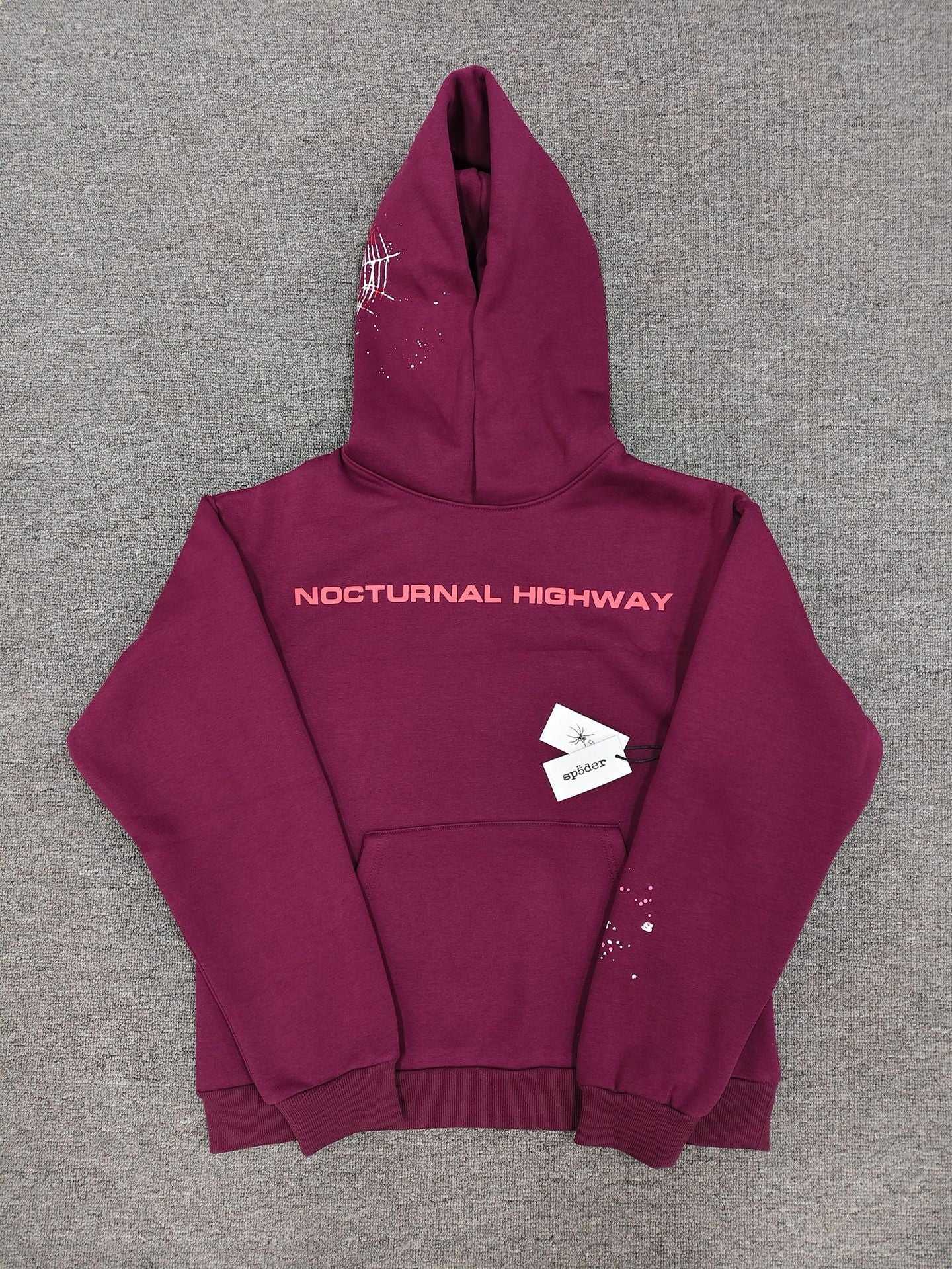 spider 555555 Burgundy Trendy Couple Hoodie Sweatshirt