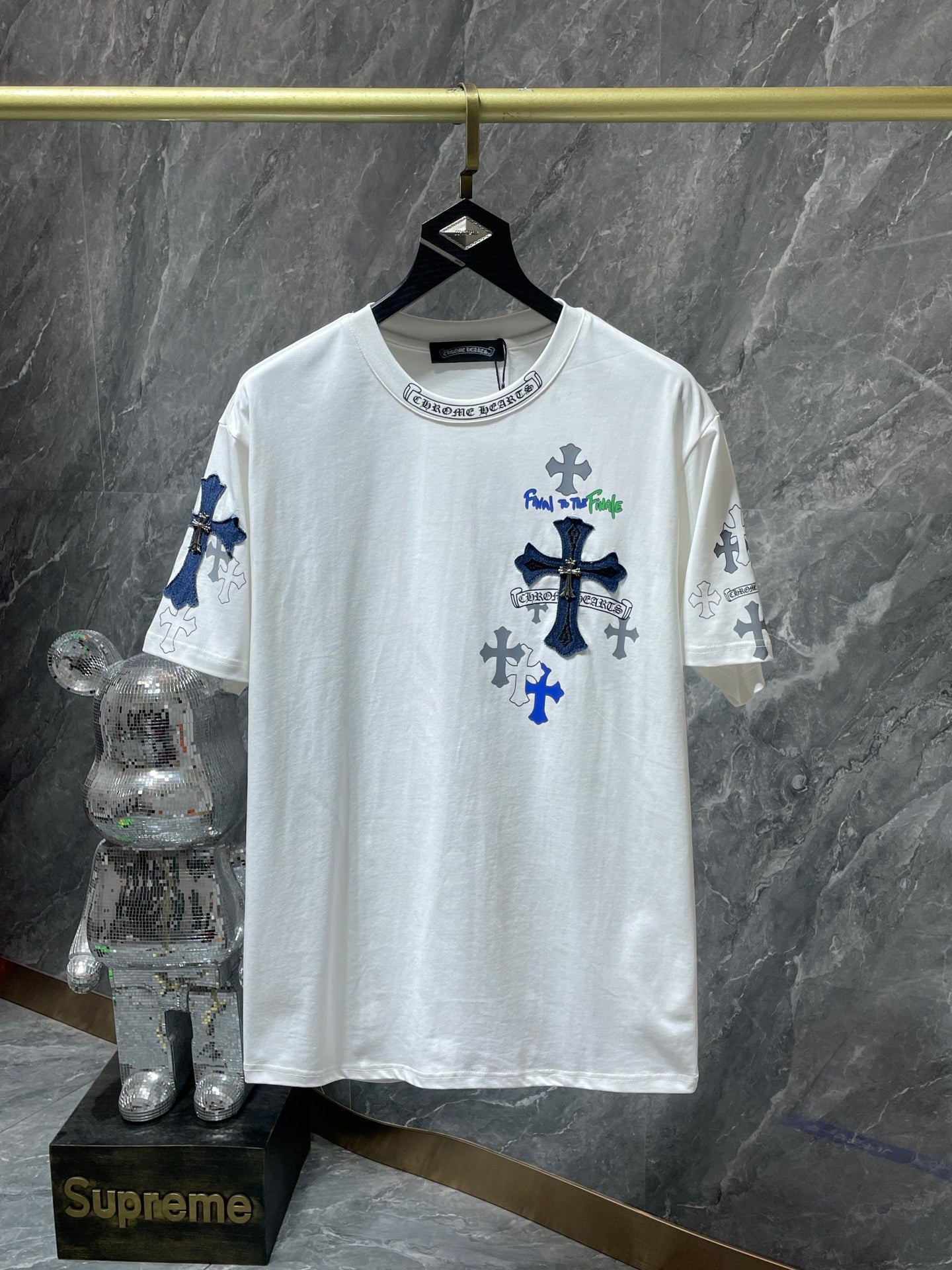 Chrome Hearts High Quality Horseshoe Sanskrit Crew Neck T-shirt Short Sleeves
